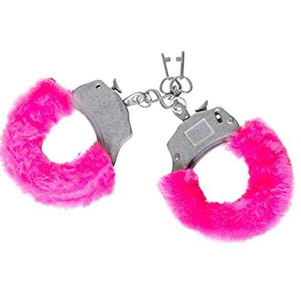 Algema Em Metal Com Pelúcia Rosa Hand Cuffs Marcasexy Sexshop 